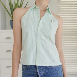 Reworked vintage Ralph Lauren halter crop top